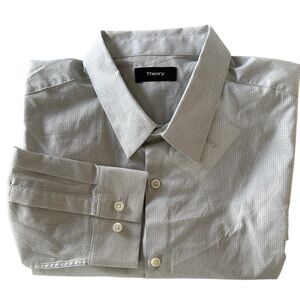 THEORY Men's IRVING Stretch Button Down Shirt Dim Multi XL NWT